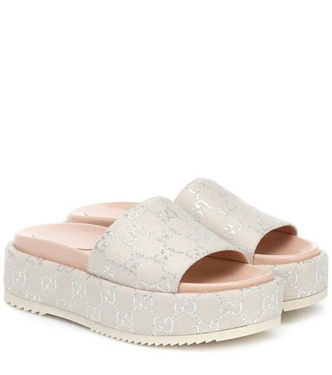 gucci platform slides silver|Gucci platform slides cheap.